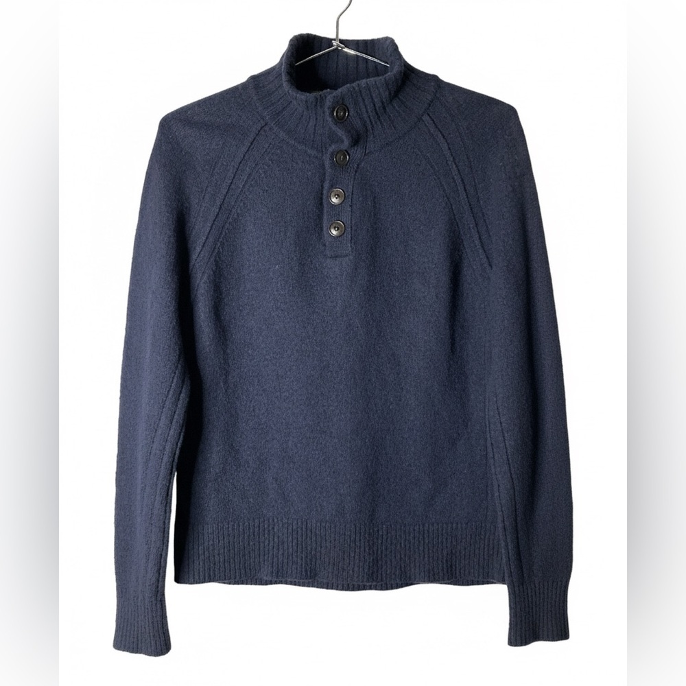Banana Republic Men’s Navy Blue Mock Neck Button Mock Neck Sweater - Size S